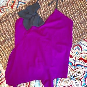 Topshop Minkie backless halter tie blouse